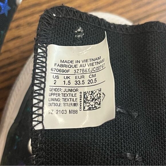 Converse Big Girls Archive Foil Chuck Taylor All Star Casual Sneakers Star Print - Picture 9 of 10